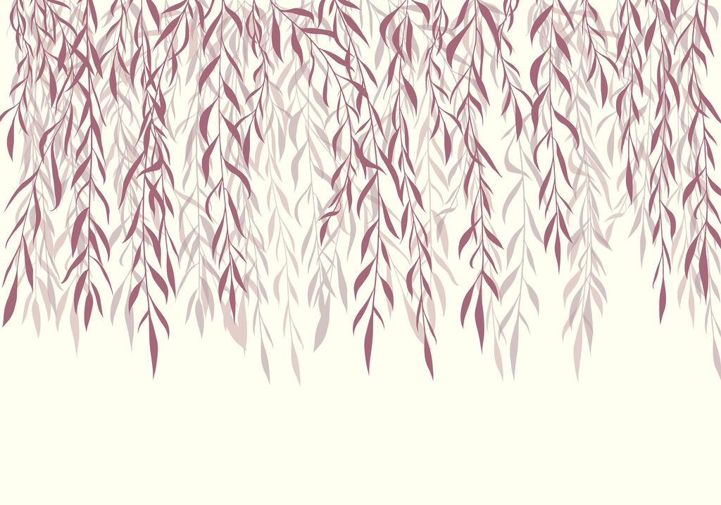 Delicate leaves in soft pink hues