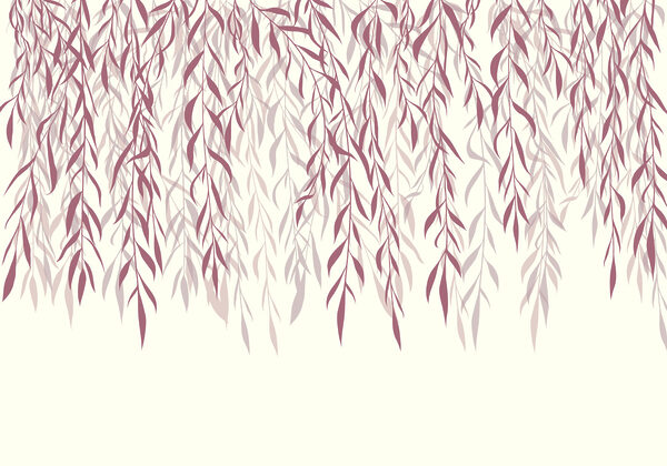 Delicate leaves in soft pink hues