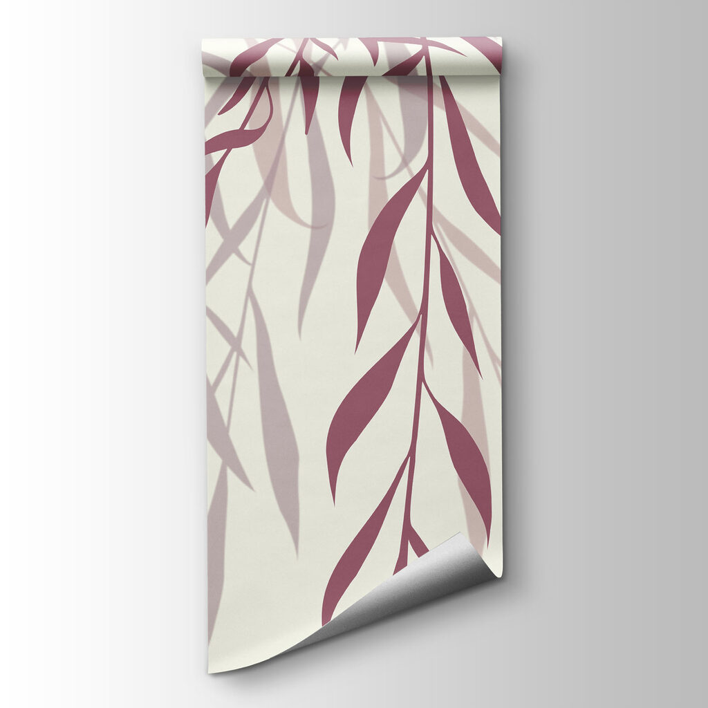 Delicate leaves in soft pink hues