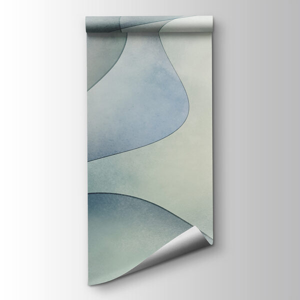 White and blue background with a curved pattern
