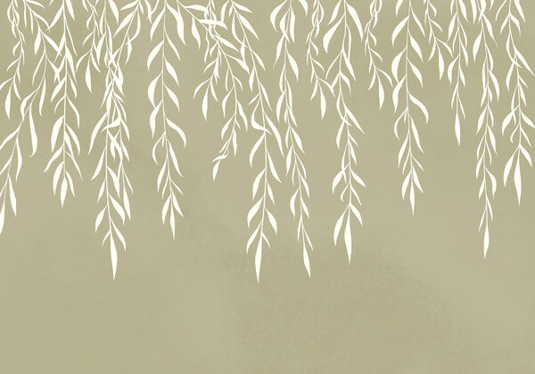 White leaves on a gray background