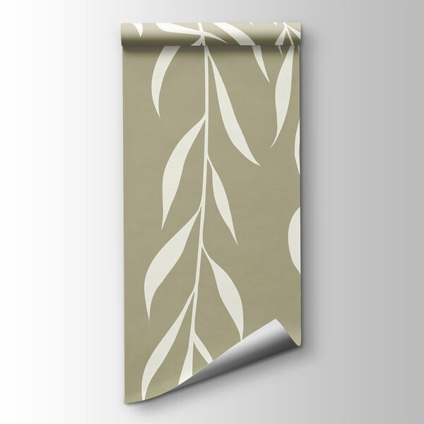 White leaves on a gray background