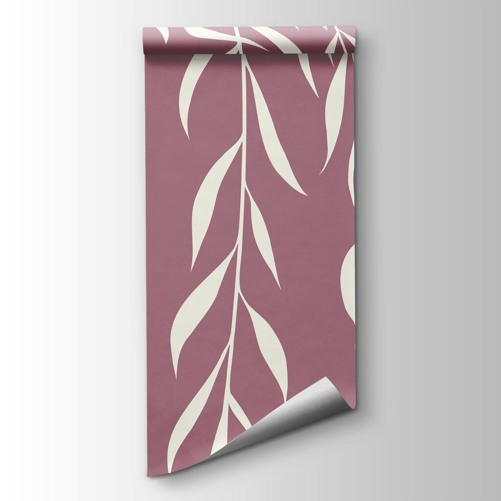 White leaves on a purple background