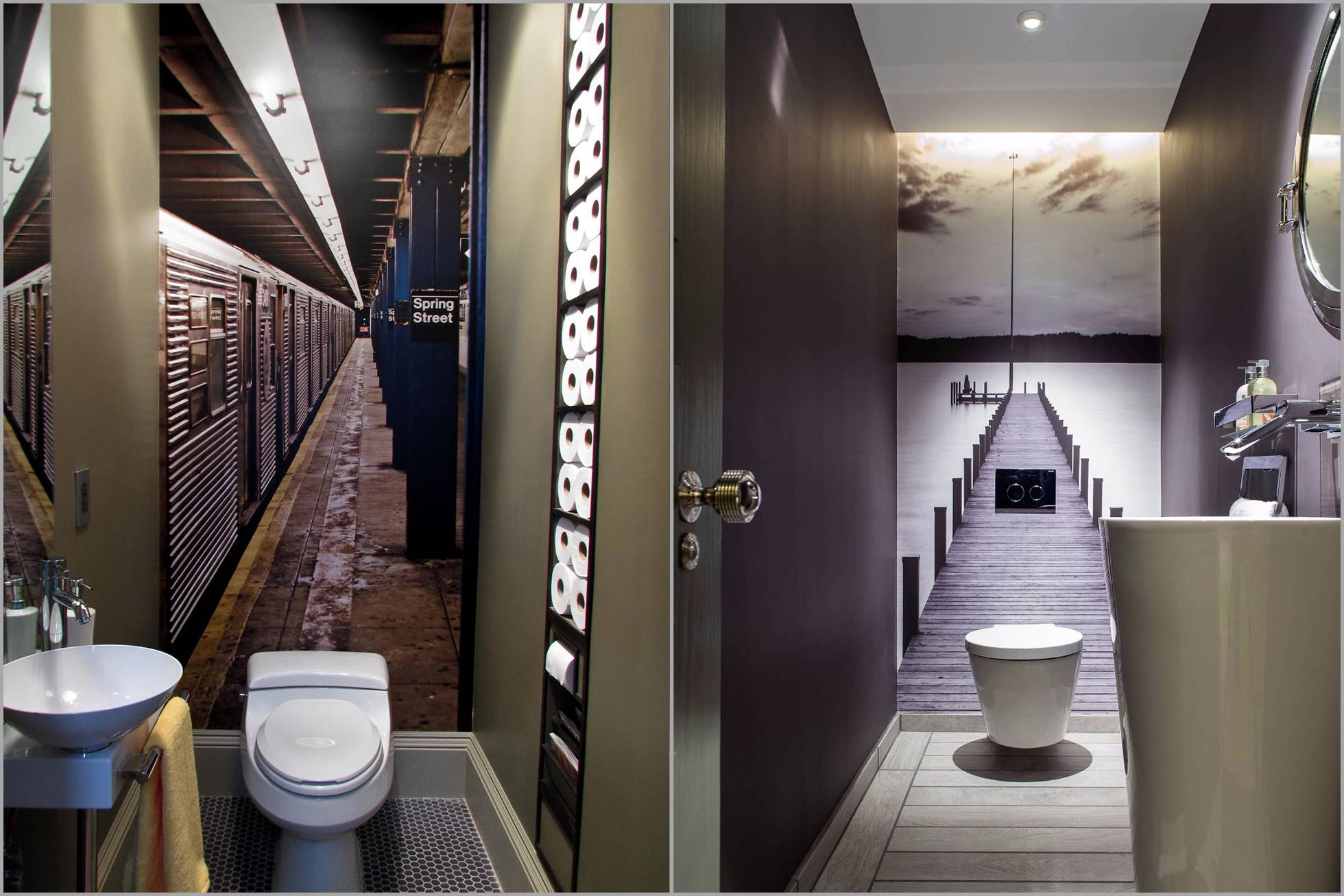 фотошпалери що розширюють простір в туалеті