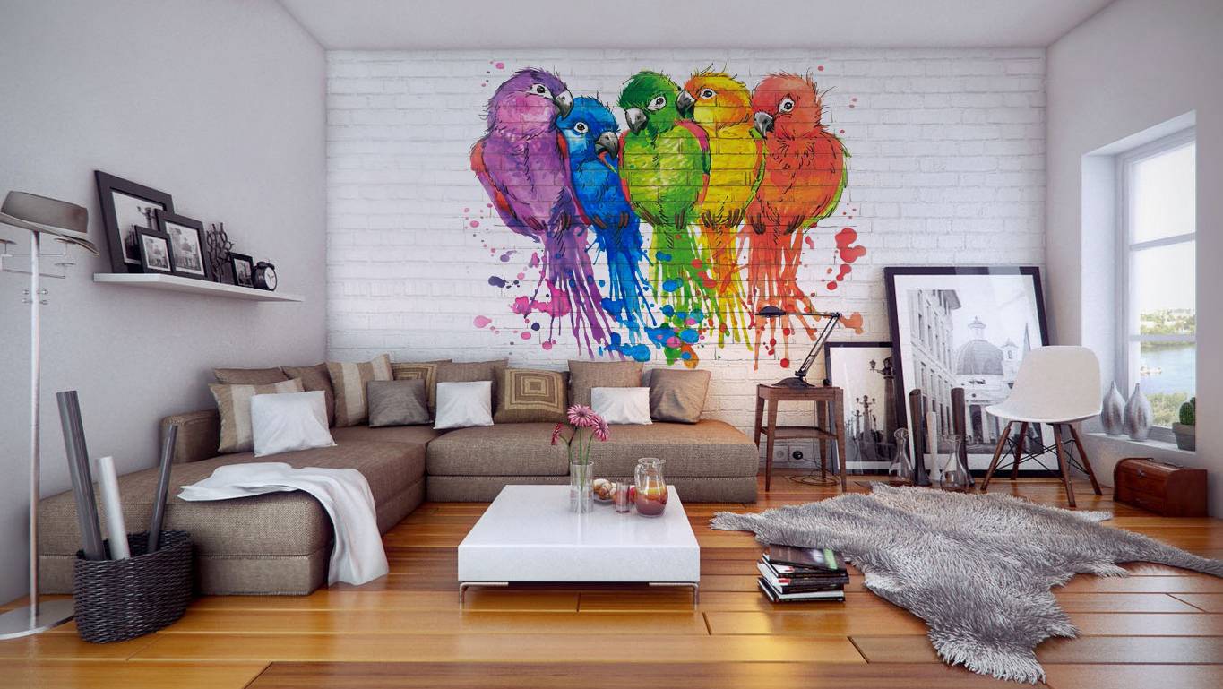 друк шпалер акварель