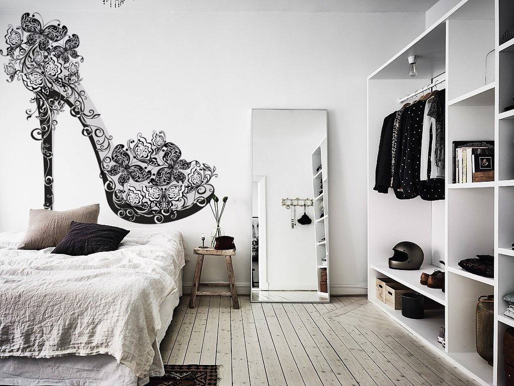 арт шпалери в інтер'єрі спальні