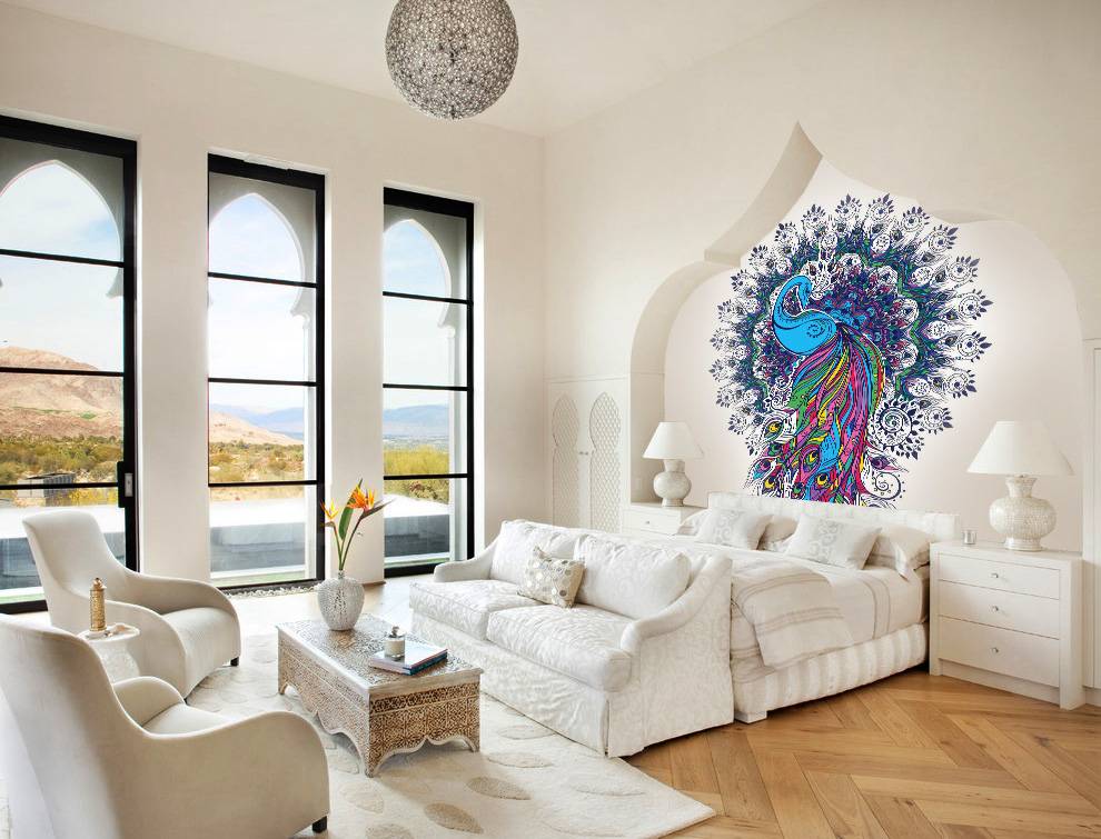 світлий інтер'єр зі східними шпалерами