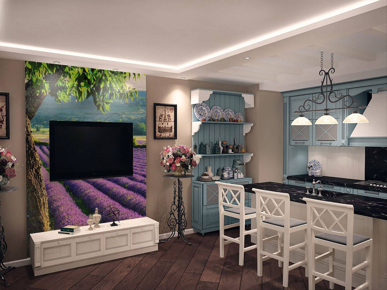 кухня, інтер'єр, прованс, фотошпалери