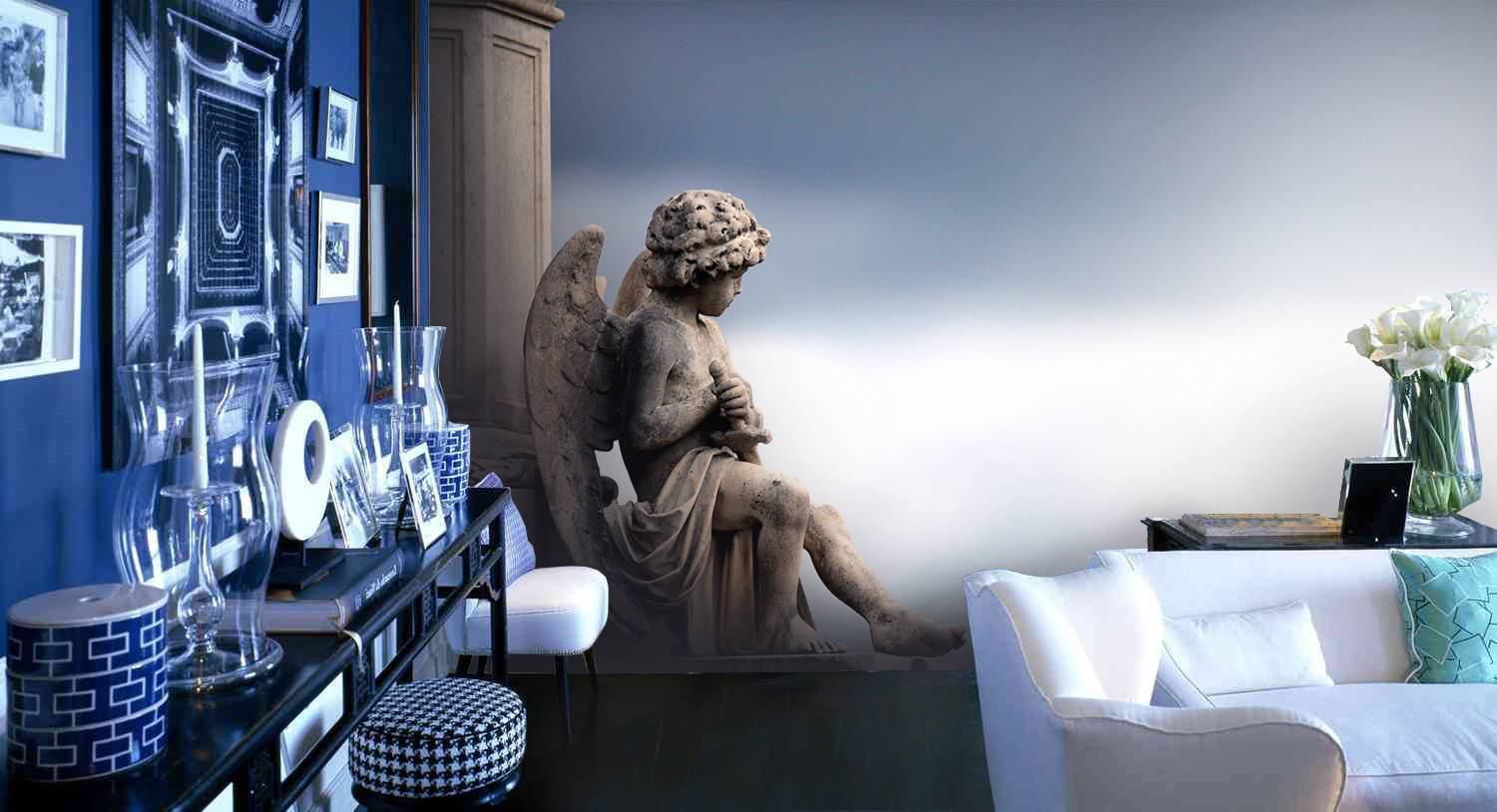 інтер'єр передпокою в грецькому стилі з фото шпалерами