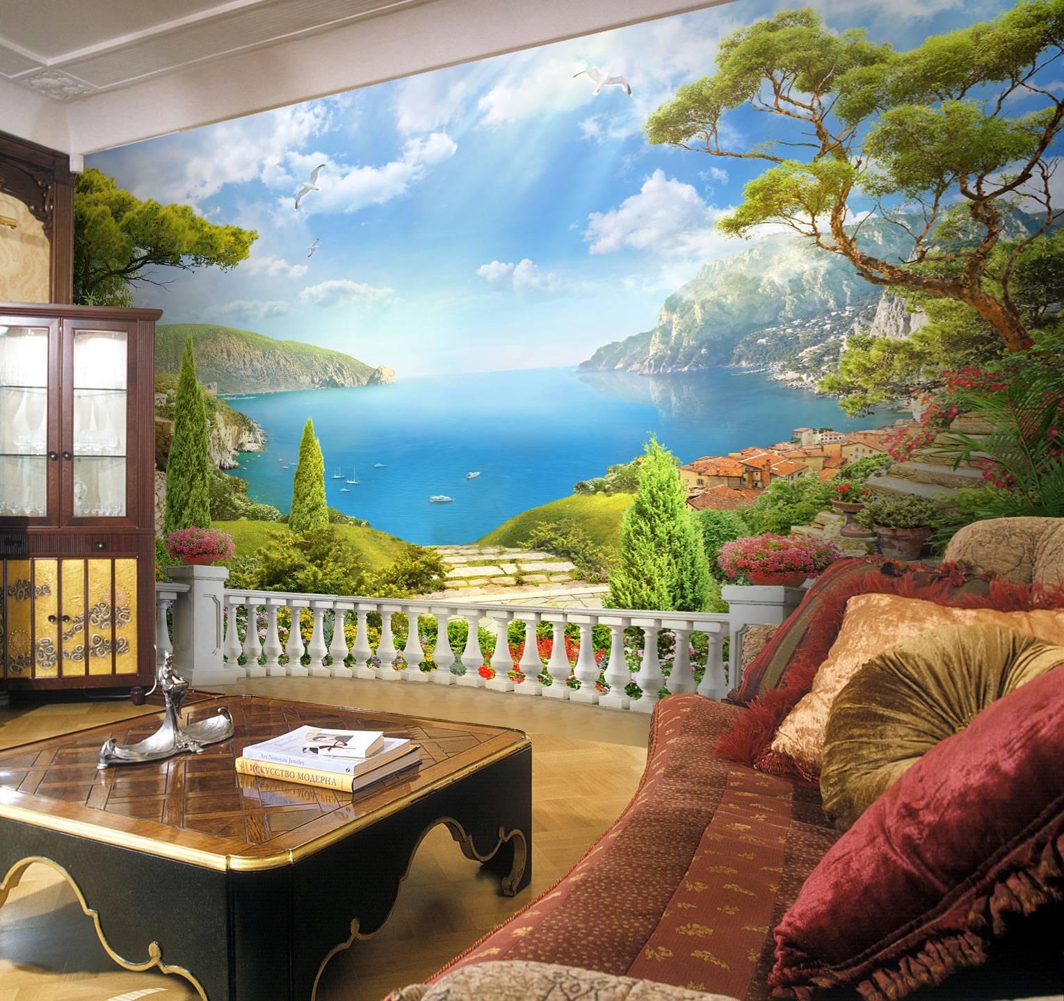 інтер'єр в стилі модерн з фотошпалерами