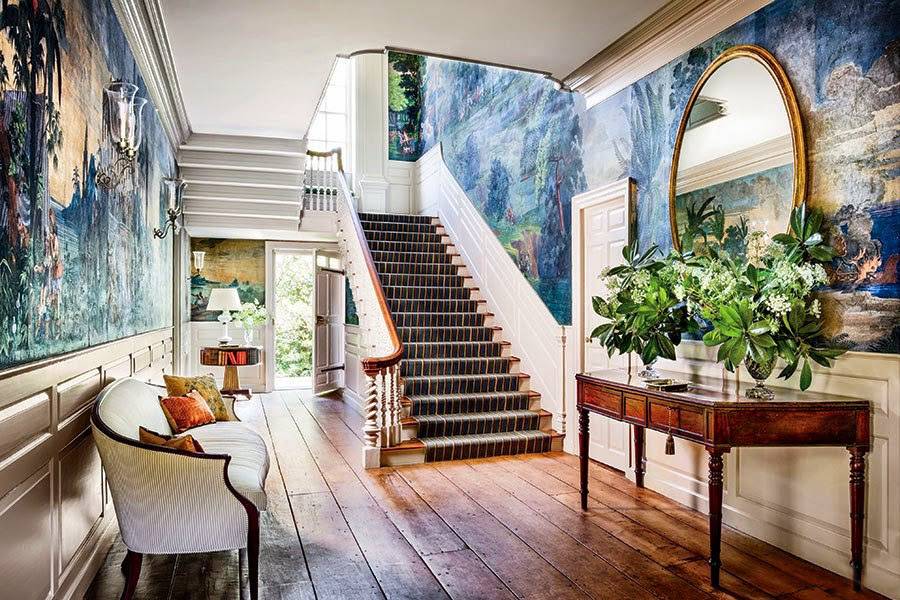 дизайн вітальні з гарними шпалерами