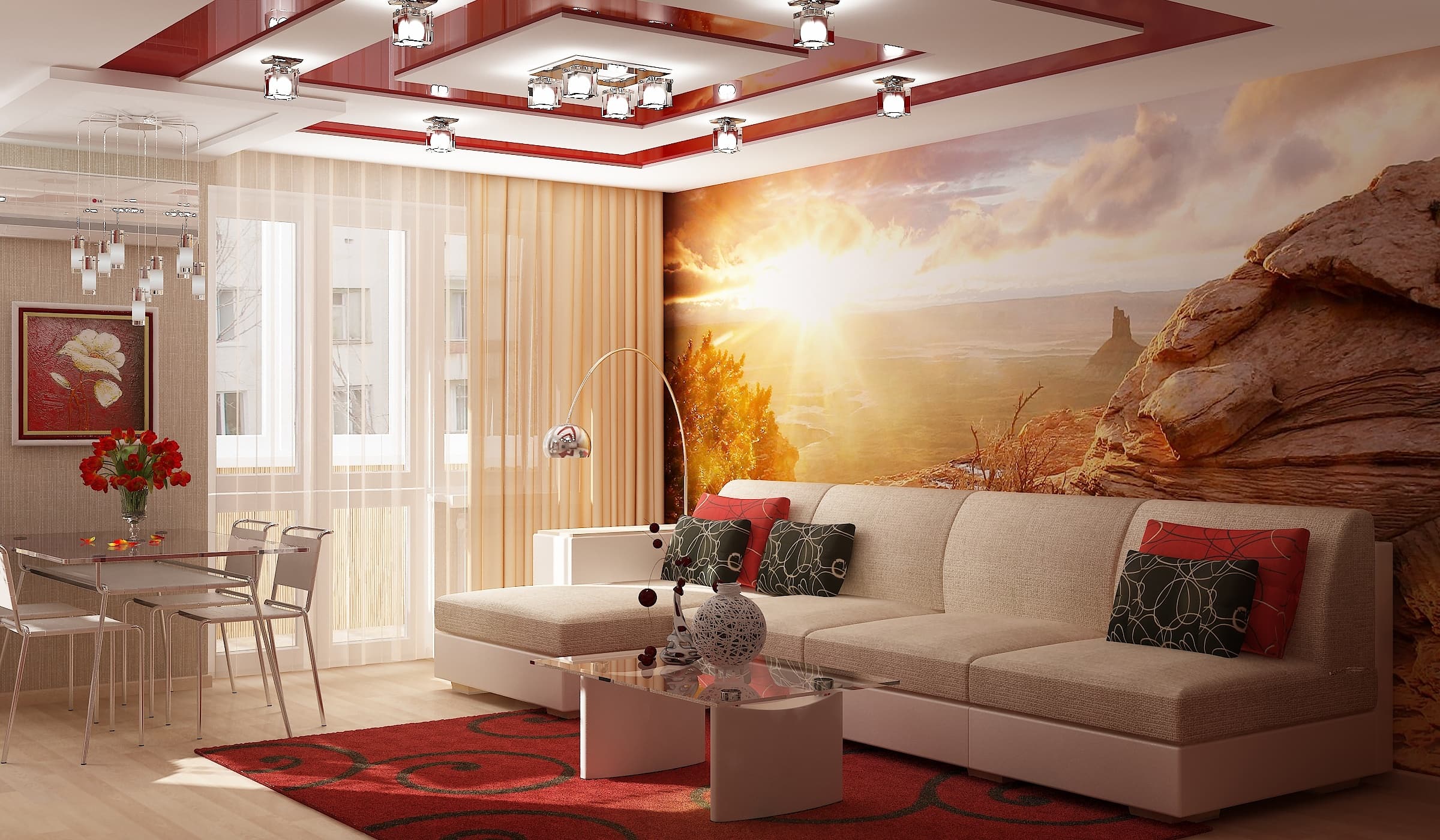 Шикарний дизайн в однокімнатній квартирі 