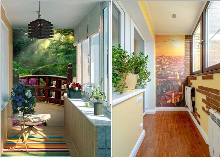 дизайн маленького балкона з фото шпалерами